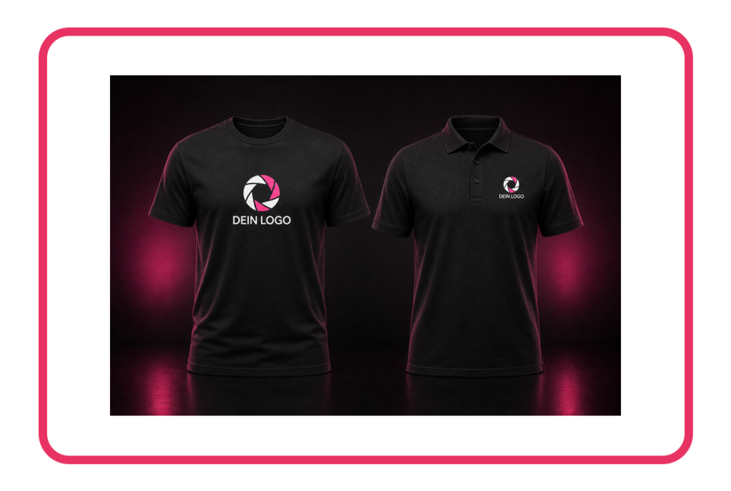 T-Shirt oder Poloshirt mit Wunschtext/Logo