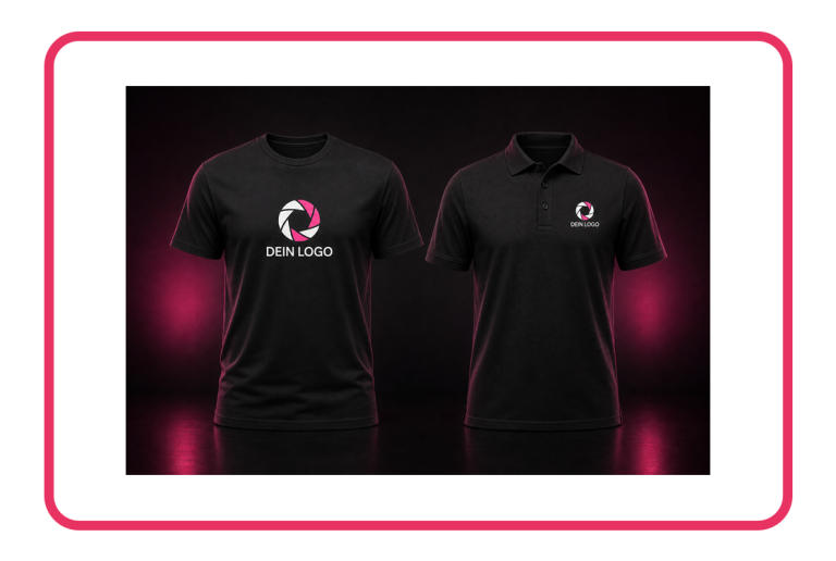 T-Shirt oder Poloshirt mit Wunschtext/Logo
